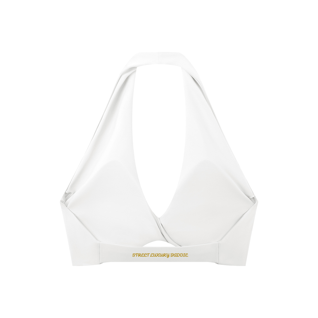 Women's Pleated Halter Sports Bra