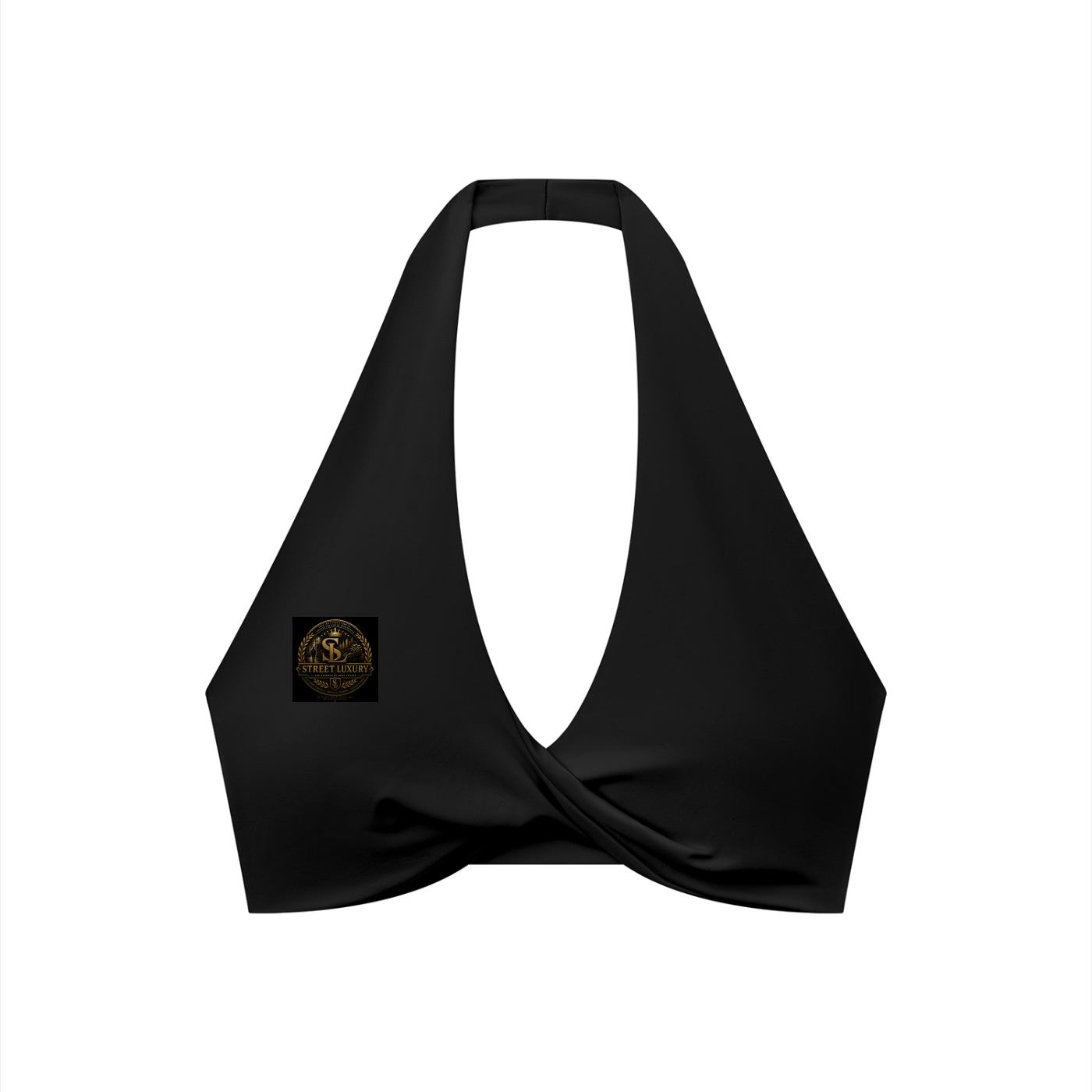 Women's Pleated Halter Sports Bra