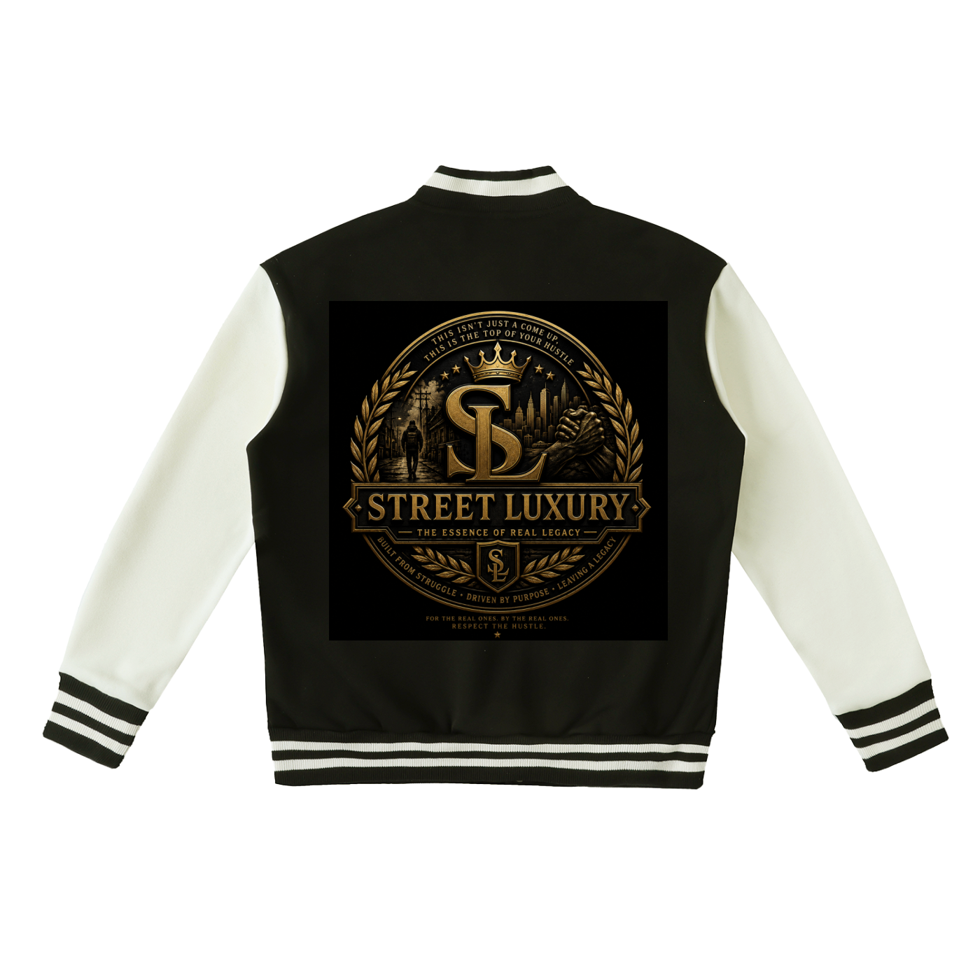 Two-Tone Fleeced Varsity Jacket