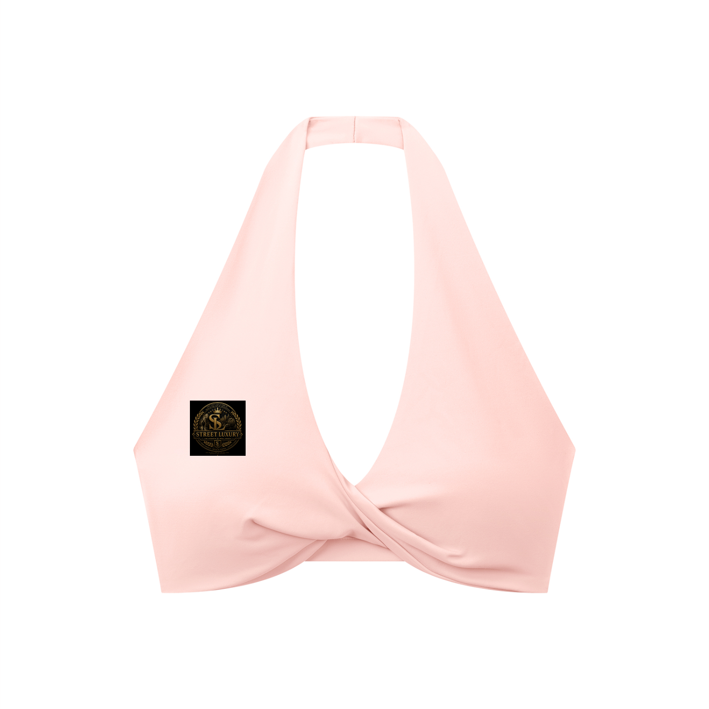 Women's Pleated Halter Sports Bra