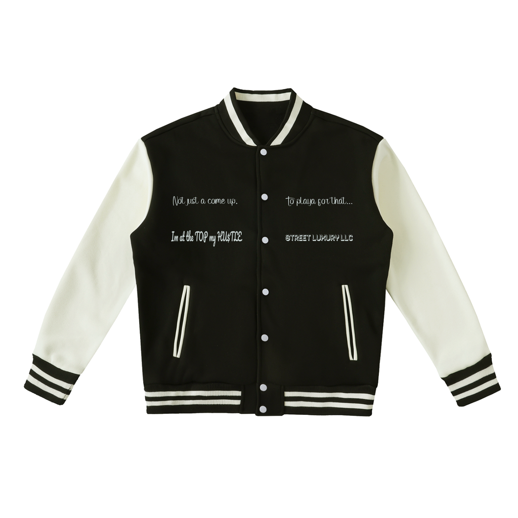 Two-Tone Fleeced Varsity Jacket