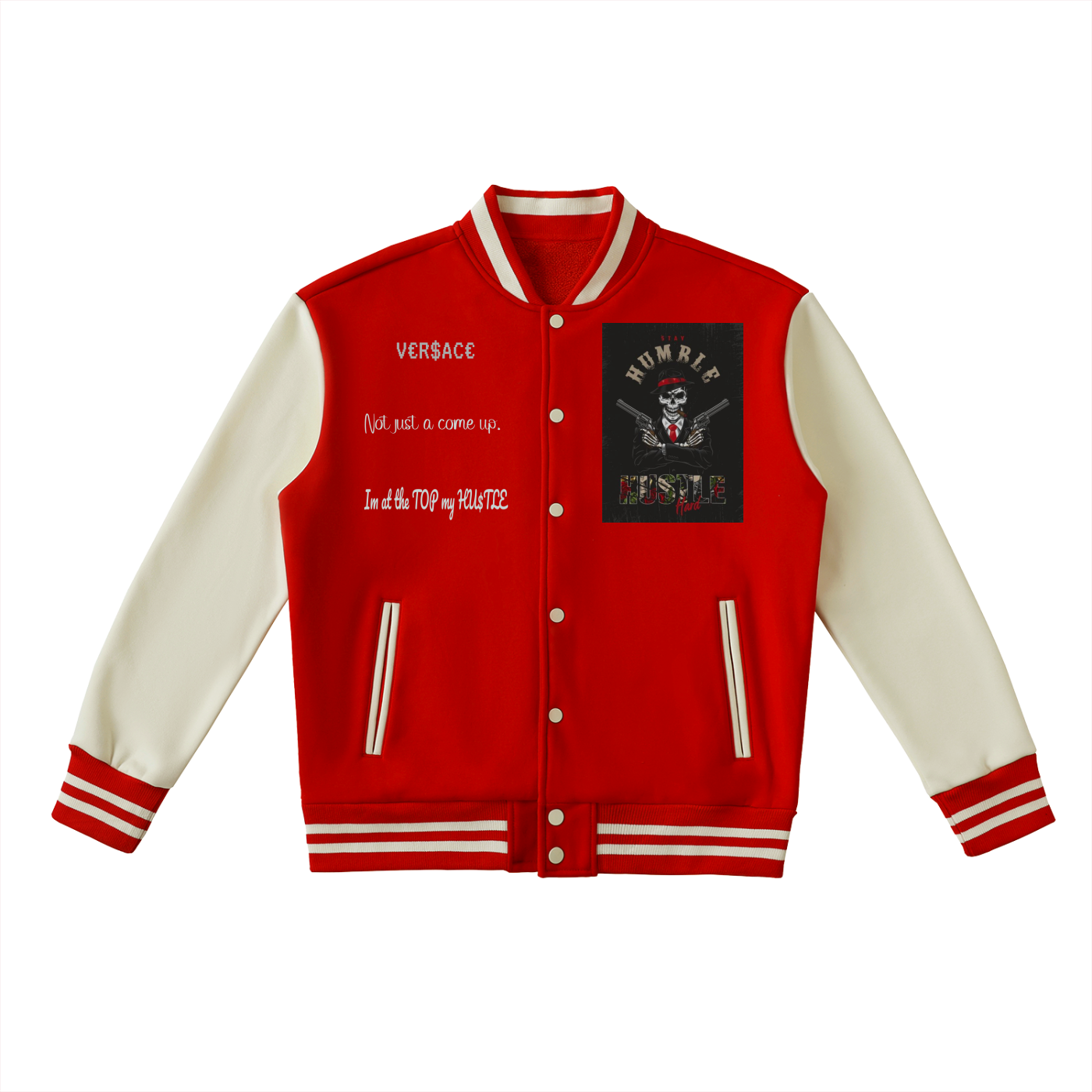 Two-Tone Fleeced Varsity Jacket