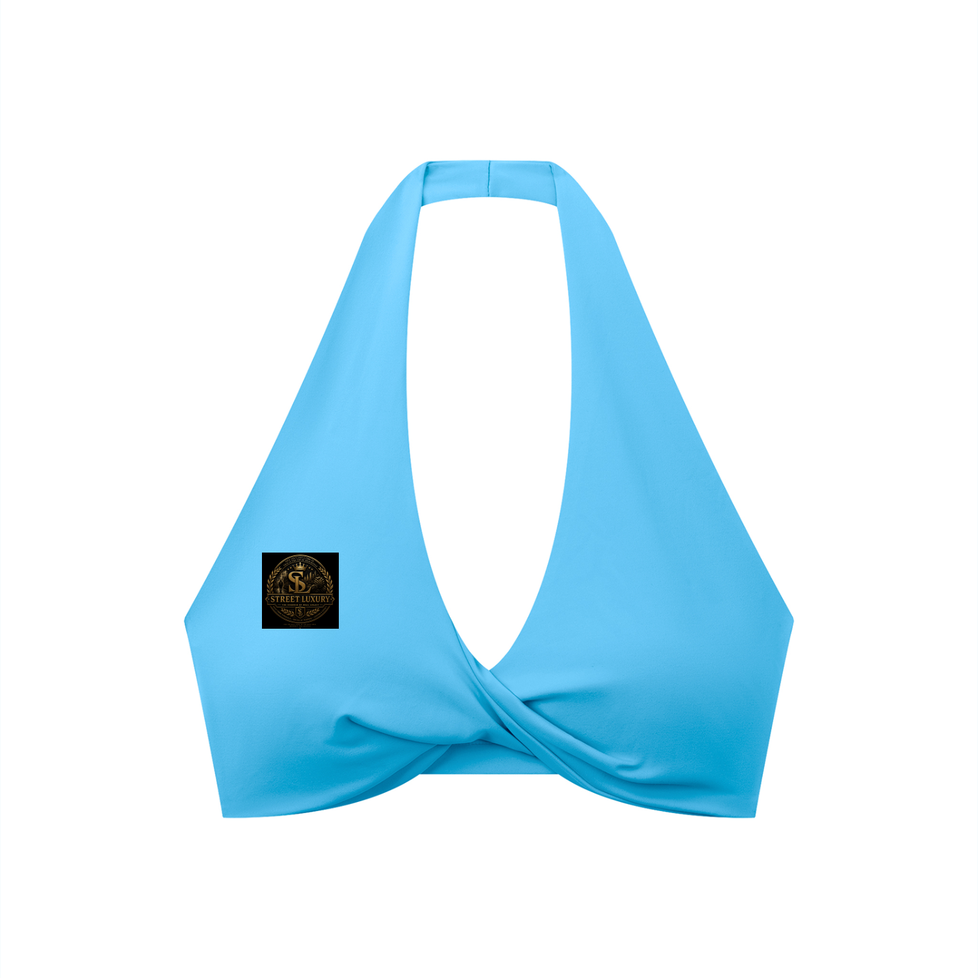 Women's Pleated Halter Sports Bra